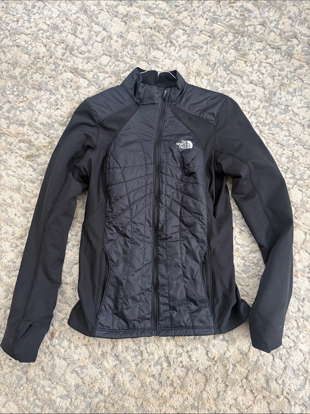 The North Face Women's Black Hybrid fitted jacket